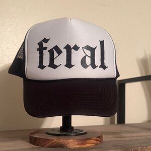 Black and White 'Feral' Trucker Hat